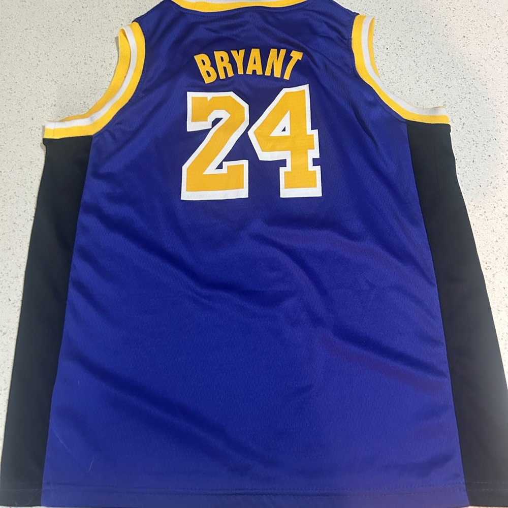 Kobe Bryant Blue and Yellow Jersey with Number 24